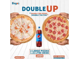 Bingo’s Pizza Large Double UP For Rs.2499/-